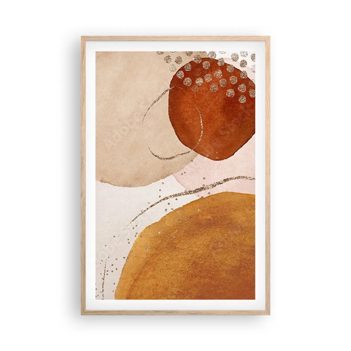 Plakat w ramie jasny dąb - Krągłość i ruch - 61x91 cm