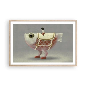Plakat w ramie jasny dąb - Ryboński jeździec - 91x61 cm
