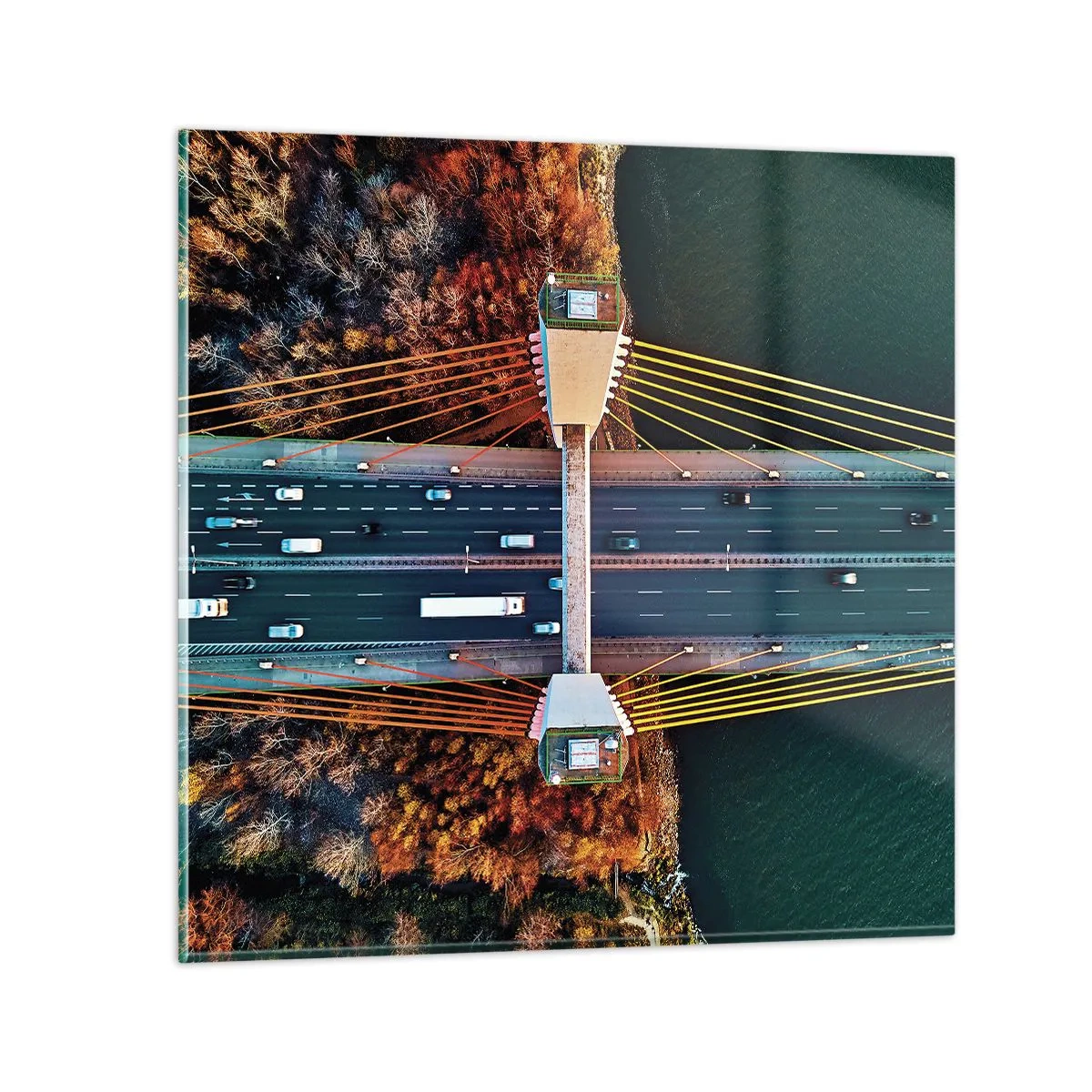 Obraz na szkle - ZA wodami, za lasami - 70x70 cm