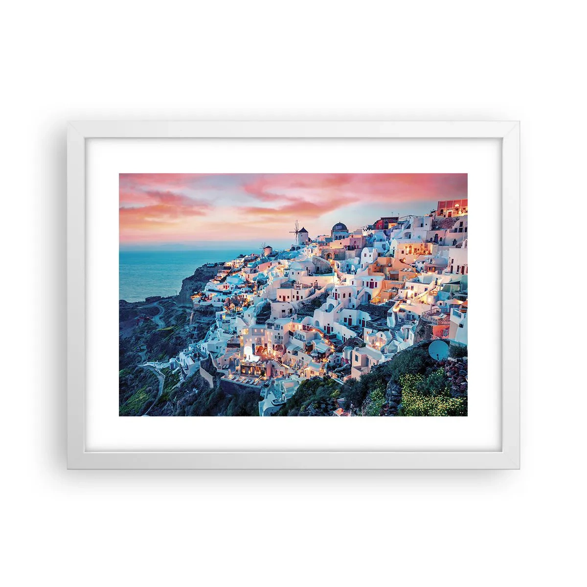 Plakat w białej ramie - Twoje wielkie greckie wakacje - 40x30 cm