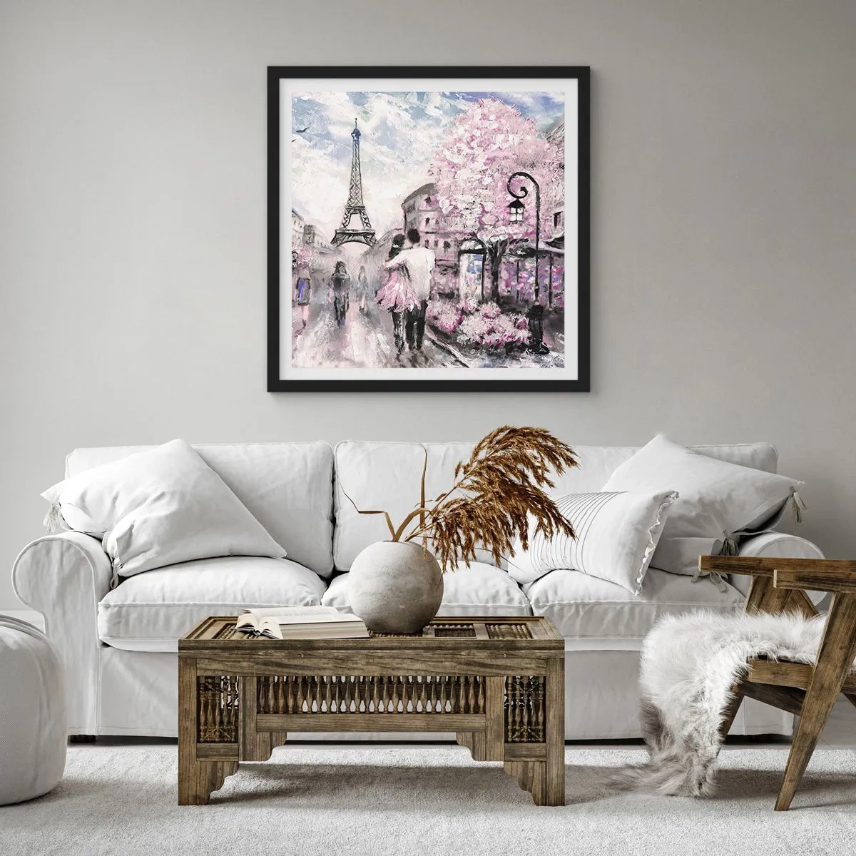Plakat w czarnej ramie - Jak zakochac się, to tylko w… - 50x50 cm
