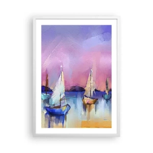 Plakat w białej ramie - Kierunek: szerokie wody - 50x70 cm