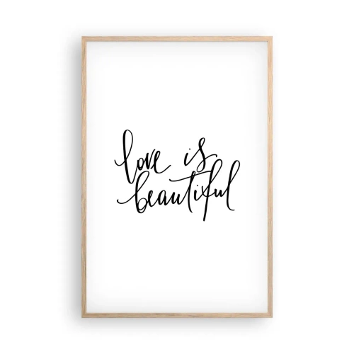 Plakat w ramie jasny dąb - Czytaj i powtarzaj - 61x91 cm