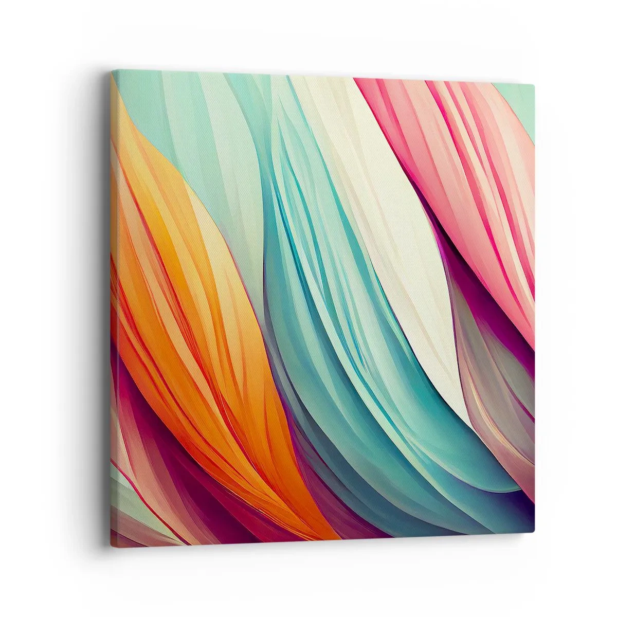 Obraz na płótnie - Tęczowy splot - 40x40 cm