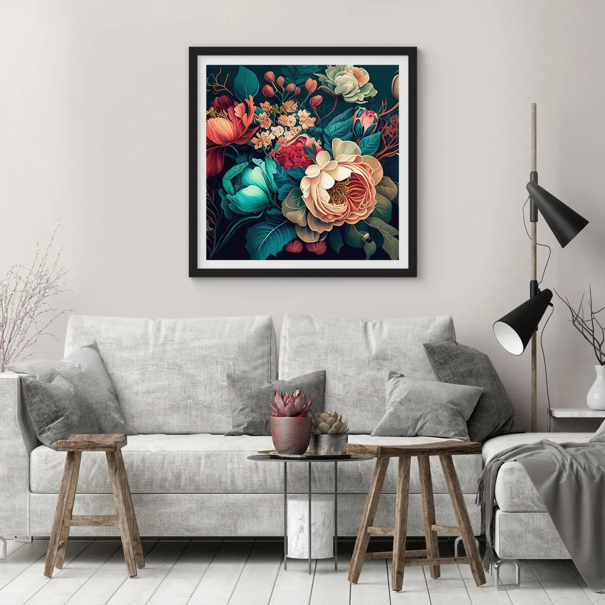 Plakat w czarnej ramie - XIX-wieczny czar - 60x60 cm