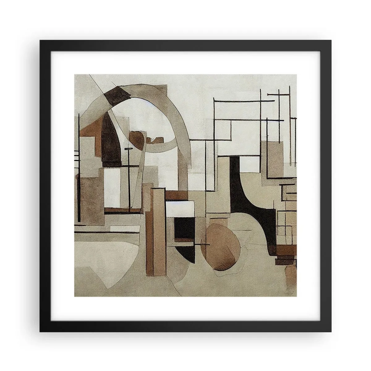 Plakat w czarnej ramie - Pejzaż miejski 2.0 - 40x40 cm