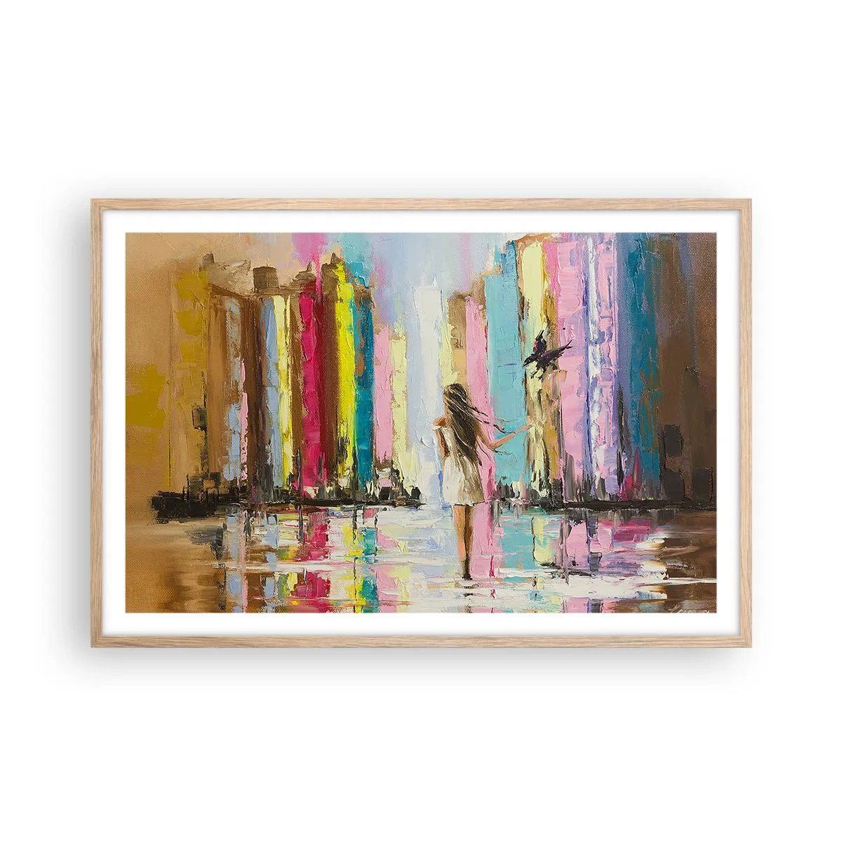 Plakat w ramie jasny dąb - Idż za mną - 91x61 cm