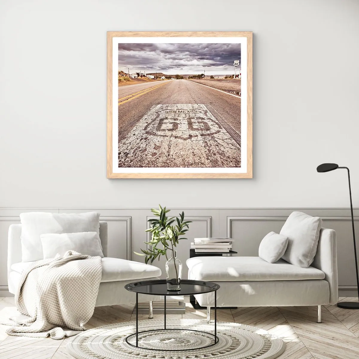 Plakat w ramie jasny dąb - Mother Road - amerykańska legenda - 50x50 cm