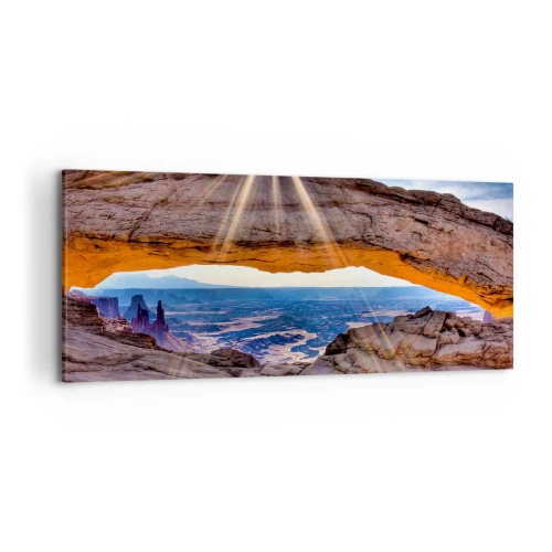 Obraz na płótnie - Przez skalną bramę - 100x40 cm
