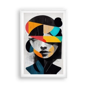 Plakat w białej ramie - Portret wewnętrzny wielobarwny - 61x91 cm