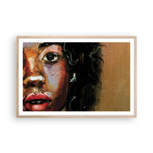 Plakat w ramie jasny dąb - Czerń i blask - 91x61 cm