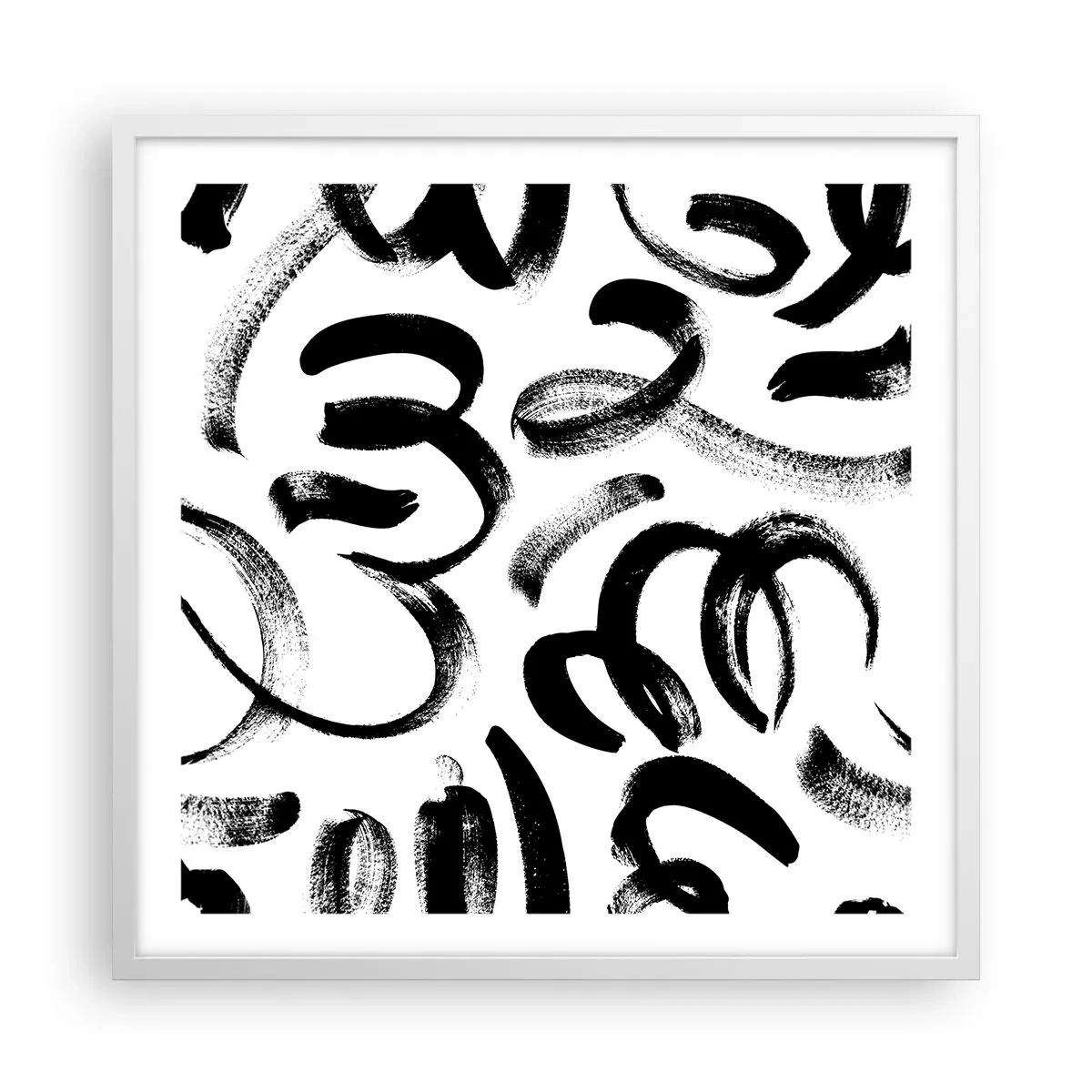 Plakat w białej ramie - Czarno na białym - 60x60 cm