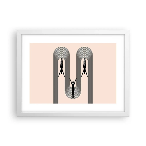 Plakat w białej ramie - Do góry nogami - 40x30 cm