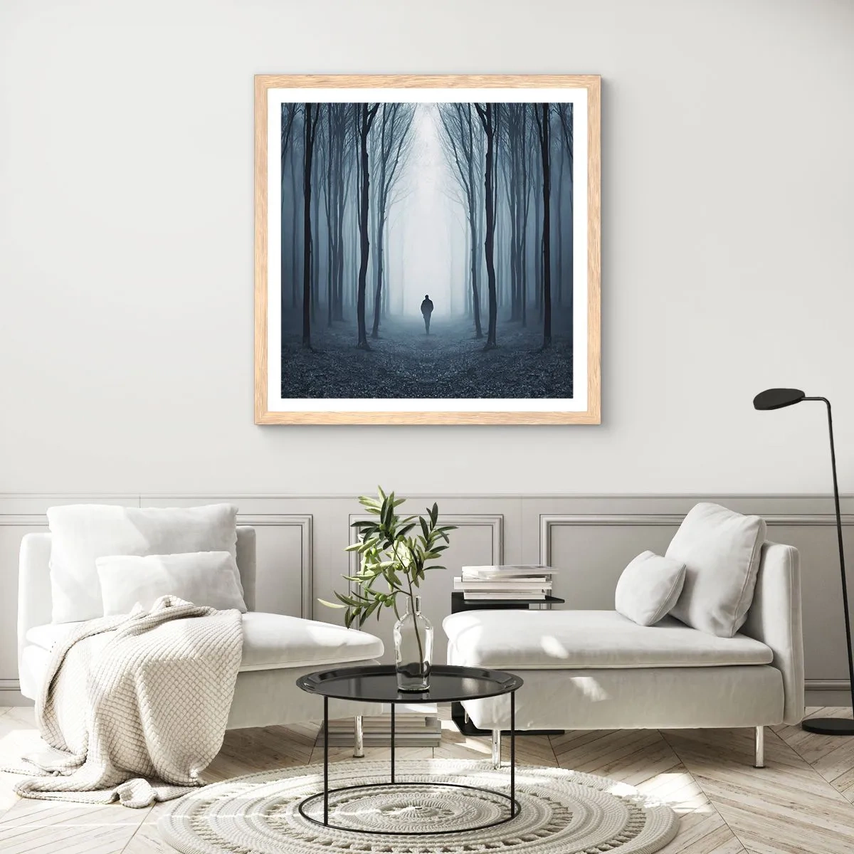 Plakat w ramie jasny dąb - I wszystko proste i jasne - 40x40 cm