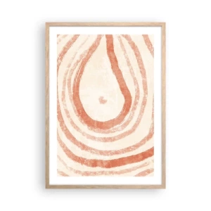 Plakat w ramie jasny dąb - Koralowe kręgi – kompozycja - 50x70 cm