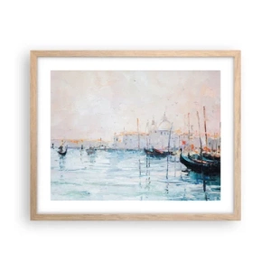 Plakat w ramie jasny dąb - Za wodą, za mgłą - 50x40 cm