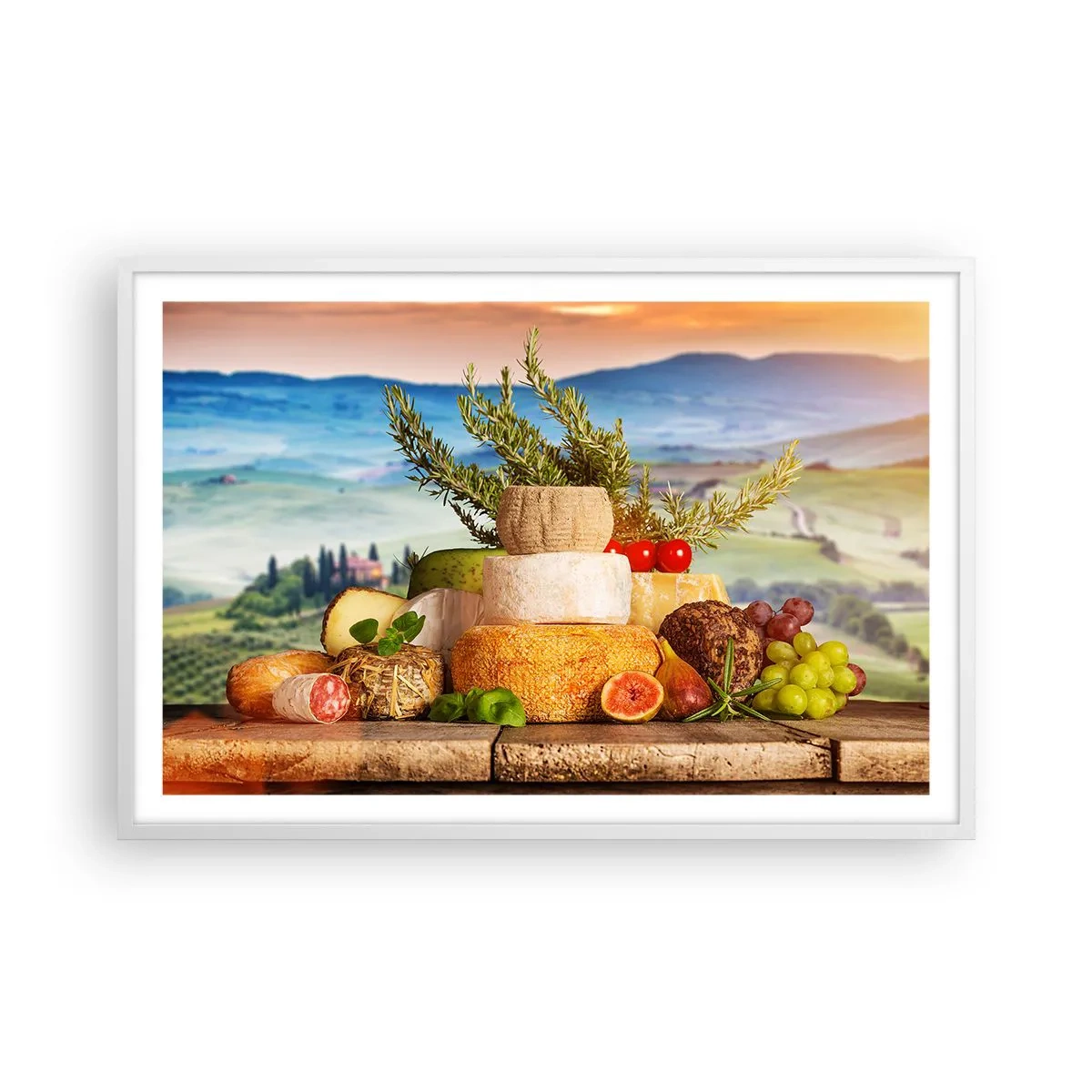 Plakat w białej ramie - Włoska radość życia - 91x61 cm