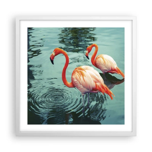 Plakat w białej ramie - Jesteśmy teraz w modzie - 50x50 cm