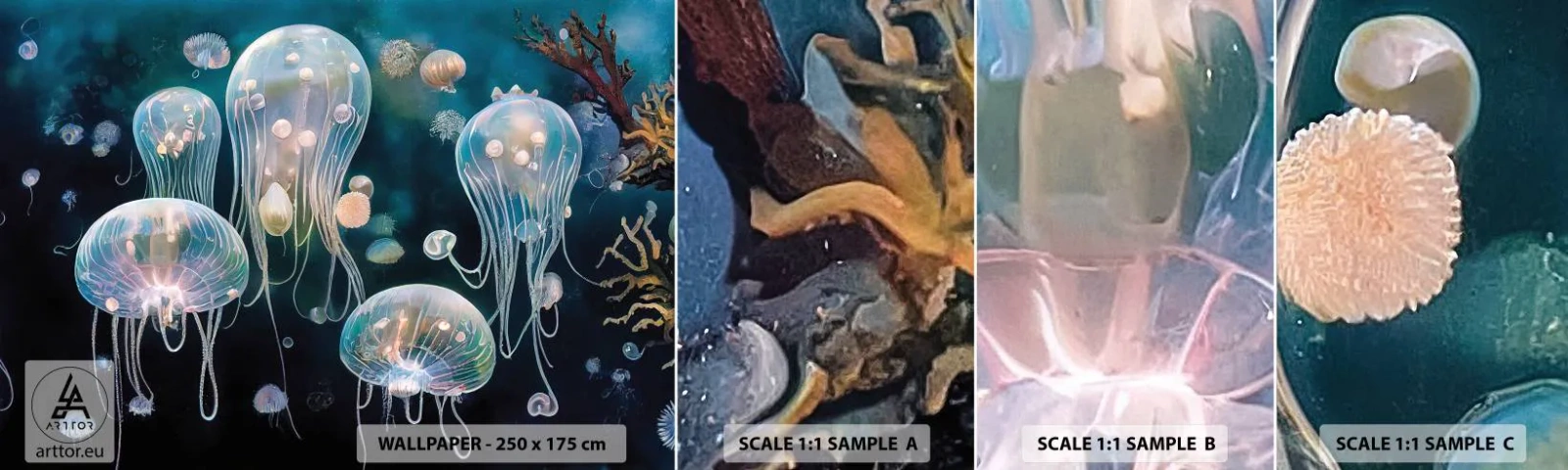 Fototapeta Próbka Standard Eco - Podwodny bal - Meduza, Zwierzęta, Głębiny - 100x30 cm