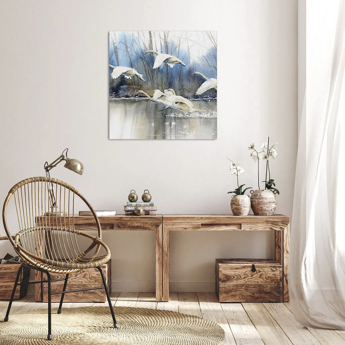 Obraz na płótnie - Jak w baśni o dzikich łabędziach - 70x70 cm