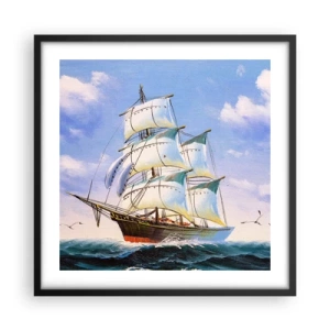 Plakat w czarnej ramie - Dumnie z wiatrem - 50x50 cm