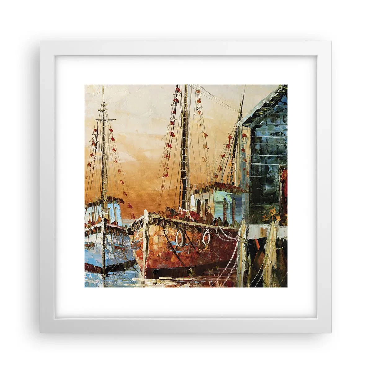 Plakat w białej ramie - Spokojny powrót - 30x30 cm