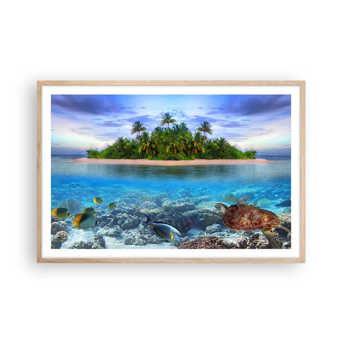 Plakat w ramie jasny dąb - Niebiańska wyspa zaprasza - 91x61 cm