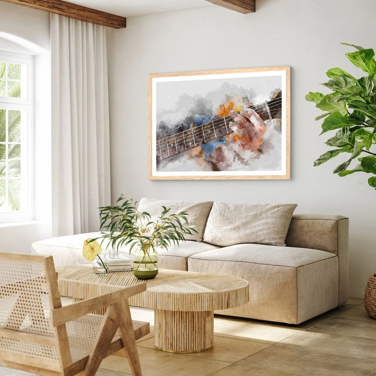 Plakat w ramie jasny dąb - Poezja między strunami - 70x50 cm