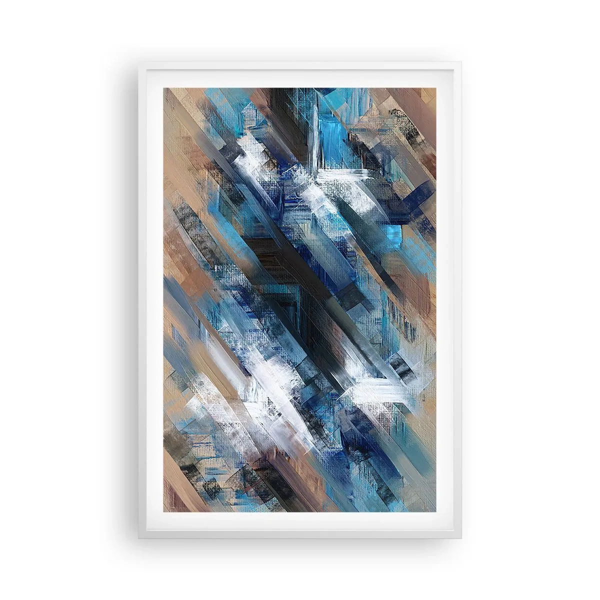 Plakat w białej ramie - Po błękitnym skosie - 61x91 cm