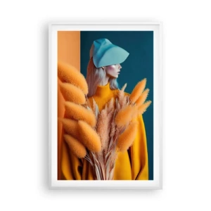 Plakat w białej ramie - Portret puszysty - 61x91 cm