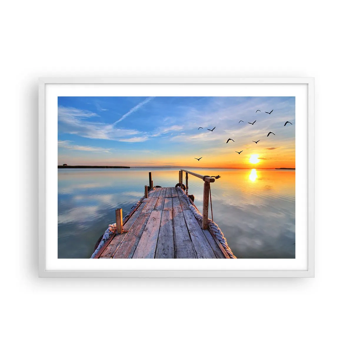 Plakat w białej ramie - Iść przed siebie ku słońcu - 70x50 cm