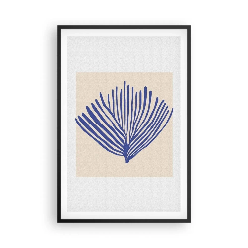 Plakat w czarnej ramie - Niebieski wachlarz - 61x91 cm