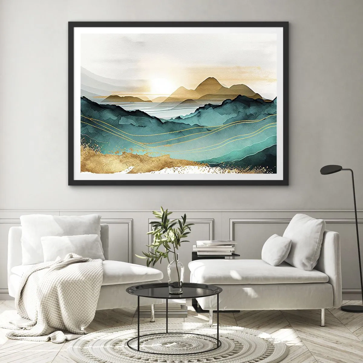 Plakat w czarnej ramie - Na granicy abstrakcji – pejzaż - 40x30 cm