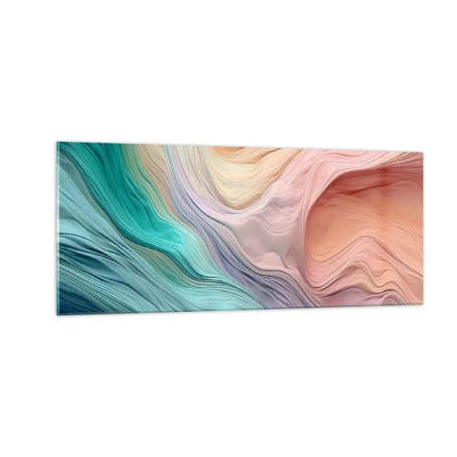 Obraz na szkle - Tęczowa fala - 100x40 cm