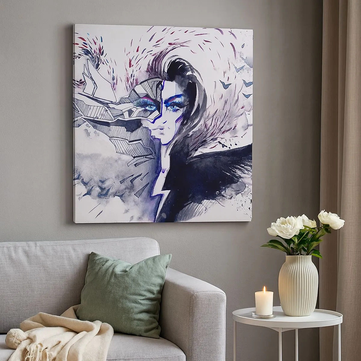 Obraz na płótnie - Demoniczna i piękna - 30x30 cm