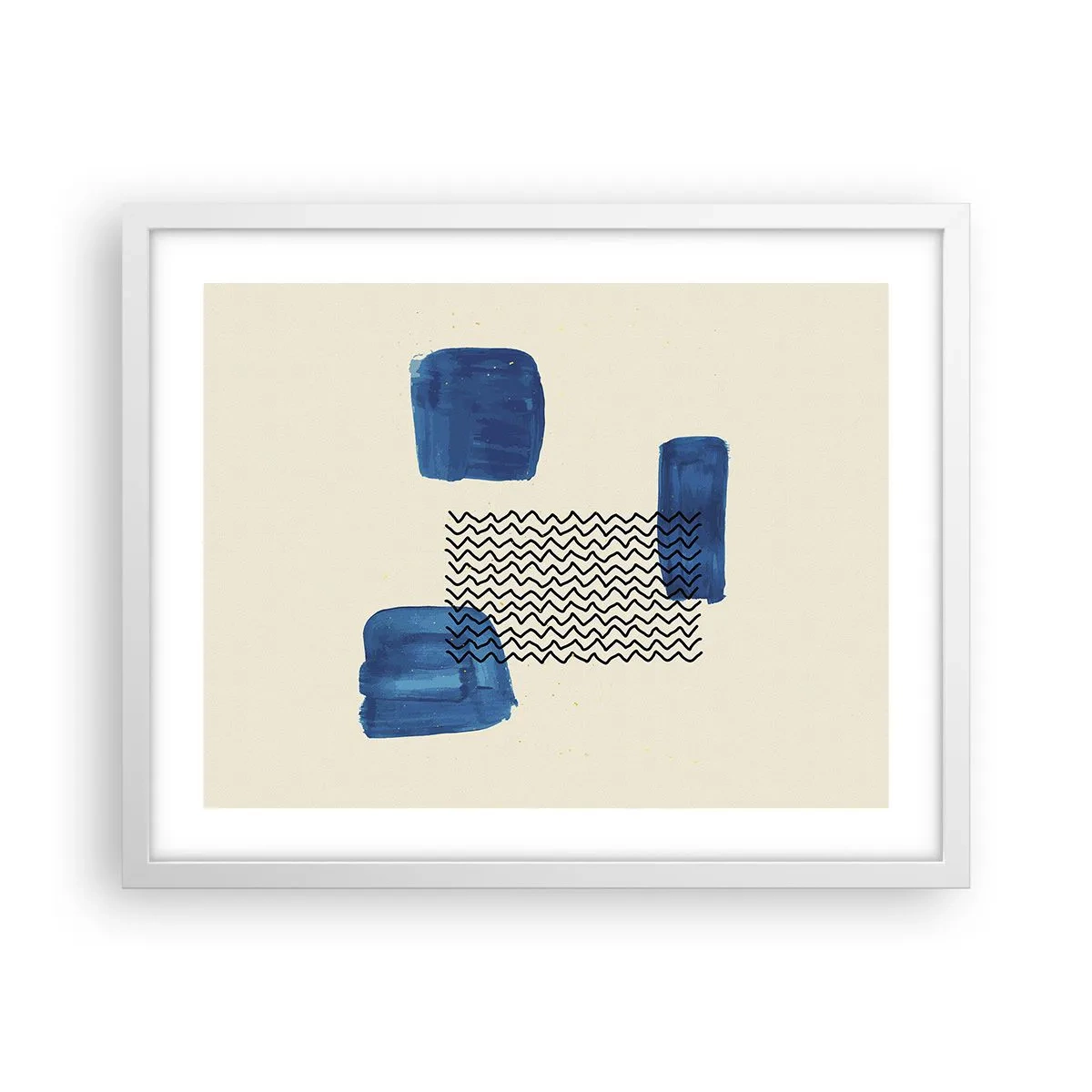 Plakat w białej ramie - Abstrakcyjny kwartet - 50x40 cm