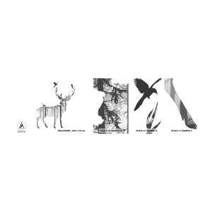 Fototapeta Próbka Samoprzylepna Deluxe Sticker - Dobry duch lasu - Abstrakcja, Jeleń, Natura - 100x30 cm