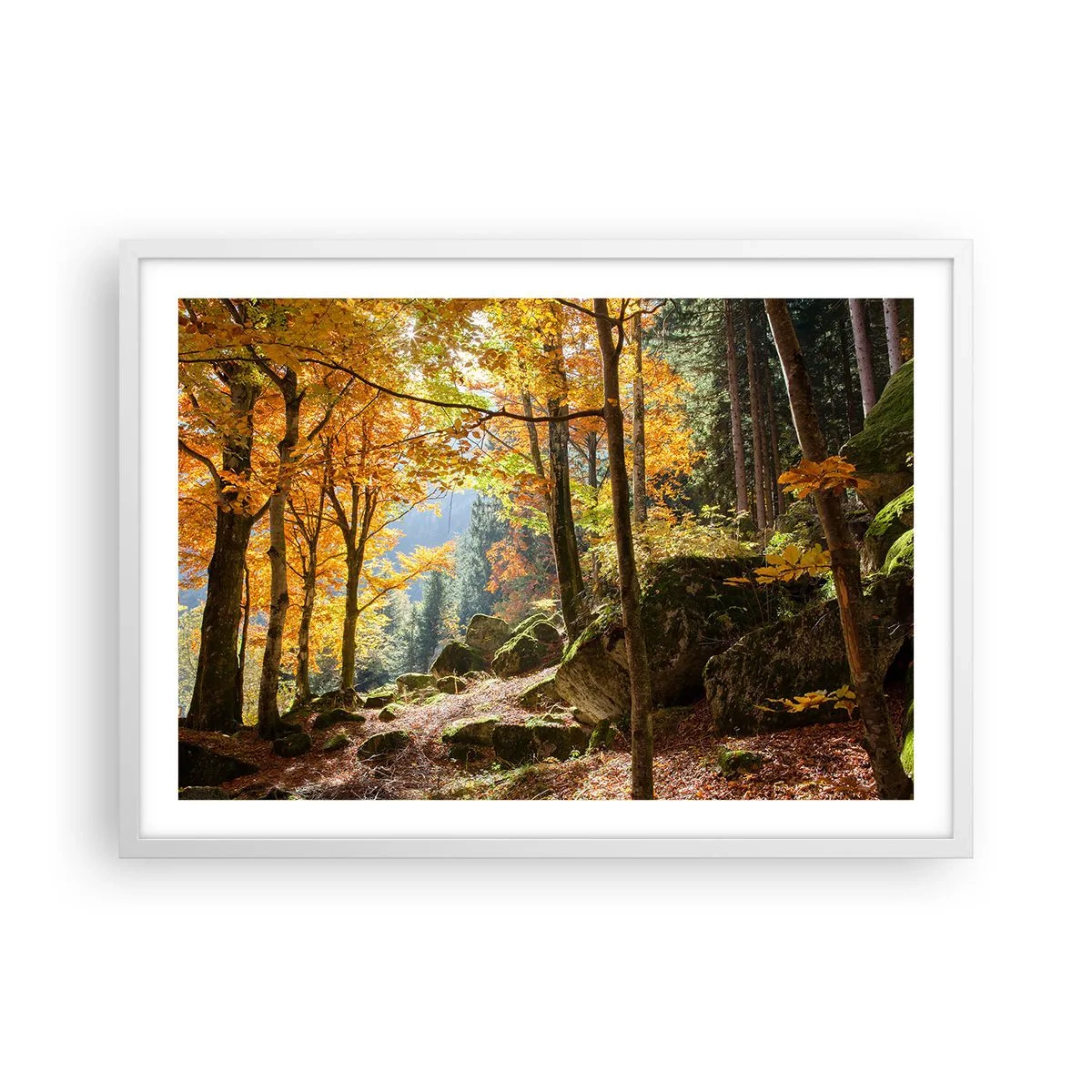 Plakat w białej ramie - Czas na odpoczynek - 70x50 cm