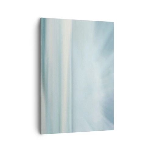 Obraz na płótnie - Subtelna abstrakcja w odcieniach błękitu, bieli i beżu - 50x70cm - Spokój aż po horyzont - Nowoczesna dekoracja ścienna do salonu, kuchni i sypialni ARTTOR