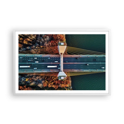 Plakat w białej ramie - ZA wodami, za lasami - 91x61 cm