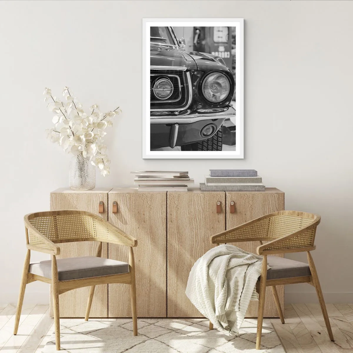 Plakat w białej ramie - Ostra jazda - 50x70 cm