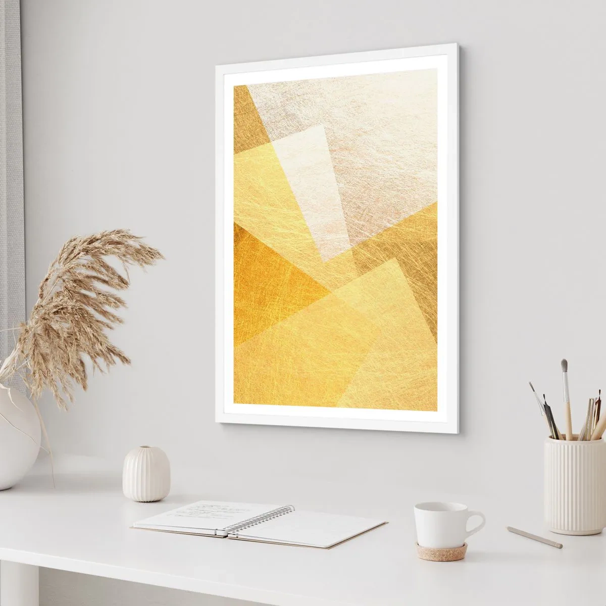Plakat w białej ramie - Pogoda geometrii - 50x70 cm