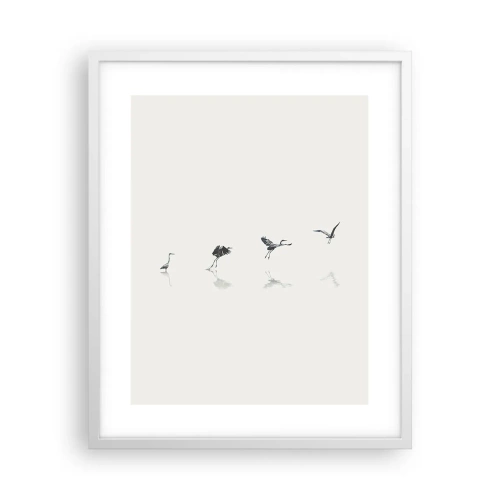 Plakat w białej ramie - Cztery proste kroki - 40x50 cm