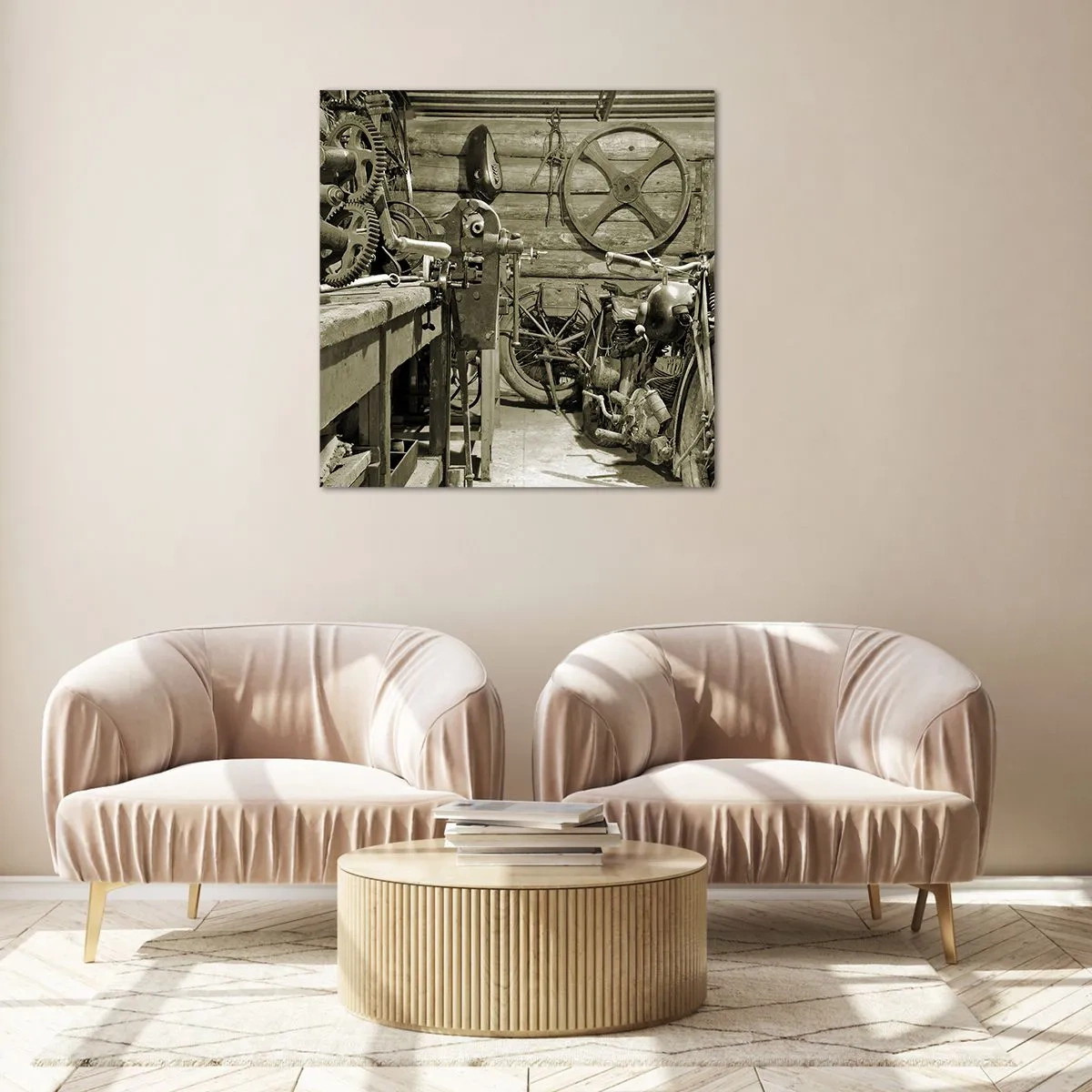 Obraz na szkle - W szopie wuja Władka - 70x70 cm