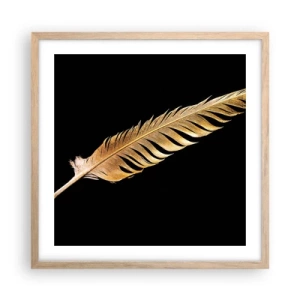 Plakat w ramie jasny dąb - Nie lada piórem opatrzony… - 50x50 cm