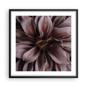 Plakat w czarnej ramie - Kwietne serce - 50x50 cm