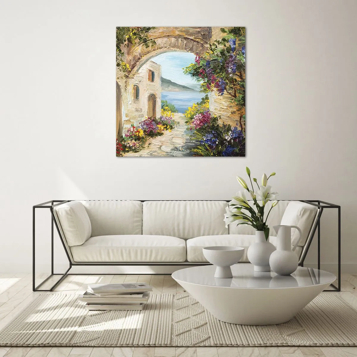 Obraz na szkle - Urok nadmorskiej prowincji - 70x70 cm