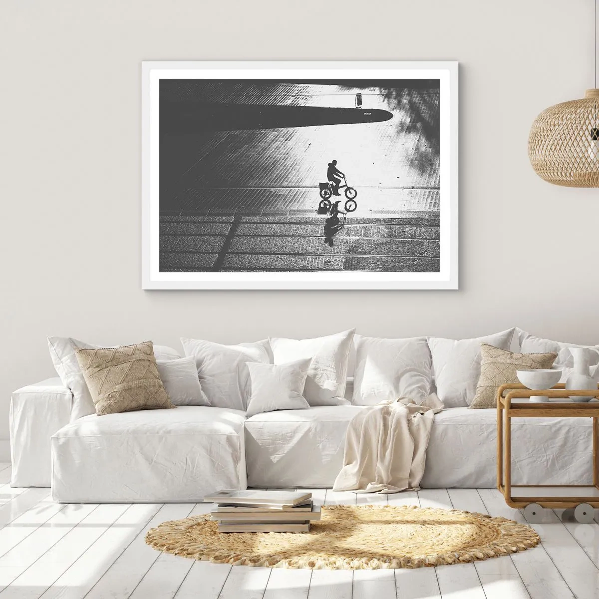 Plakat w białej ramie - Przed siebie, przez miasto - 70x50 cm