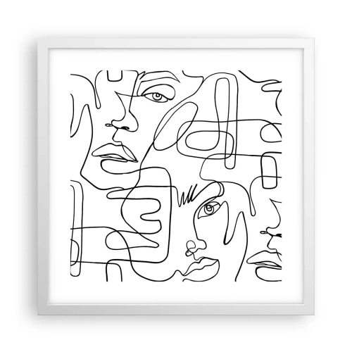 Plakat w białej ramie - W splątanych emocjach - 40x40 cm