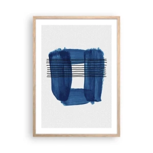 Plakat w ramie jasny dąb - Niebiesko-czarna kompozycja - 50x70 cm